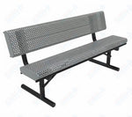 MyTcoat - Rolled Edges Outdoor Portable Bench with Back 6' L (MYT-BRE06-18) - SchoolOutlet