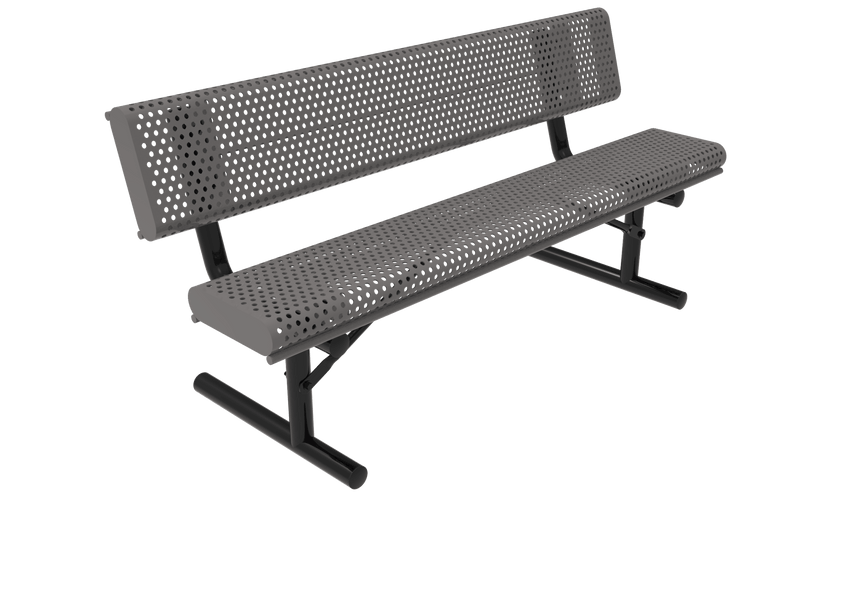 MyTcoat - Rolled Edges Outdoor Portable Bench with Back 6' L (MYT-BRE06-18) - SchoolOutlet