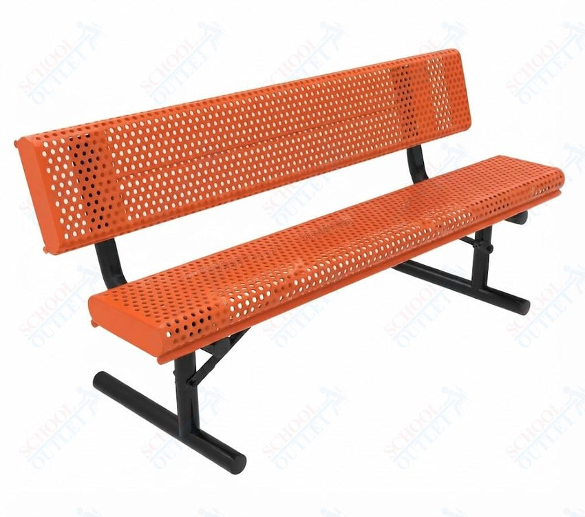 MyTcoat - Rolled Edges Outdoor Portable Bench with Back 6' L (MYT-BRE06-18) - SchoolOutlet