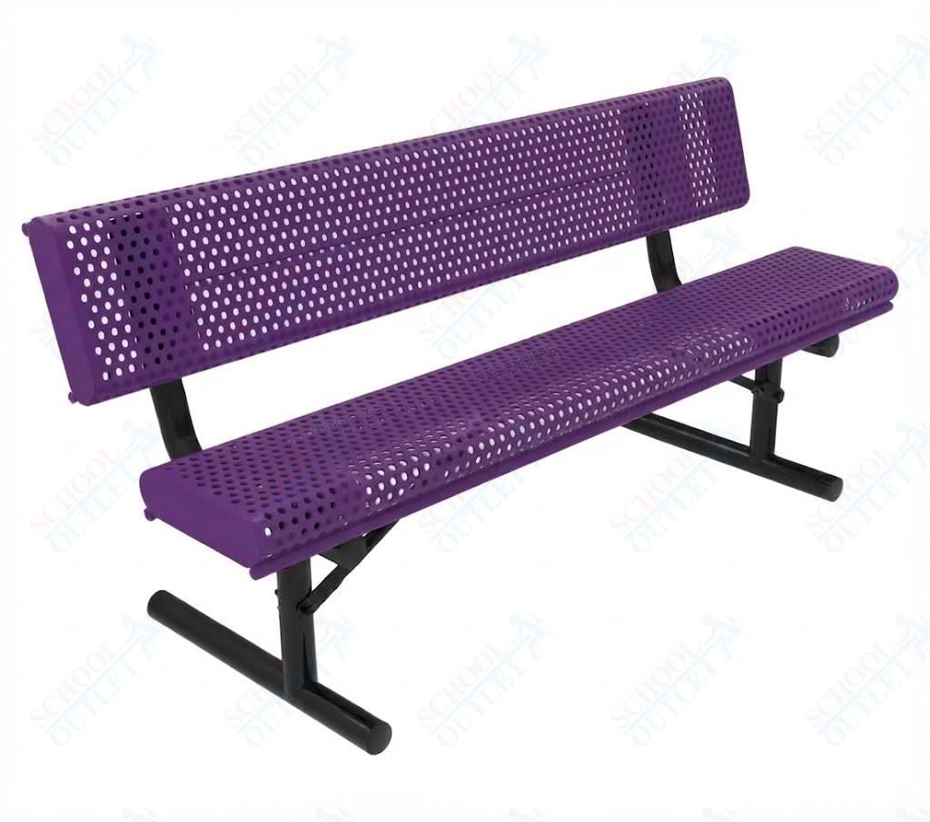 MyTcoat - Rolled Edges Outdoor Portable Bench with Back 6' L (MYT-BRE06-18) - SchoolOutlet