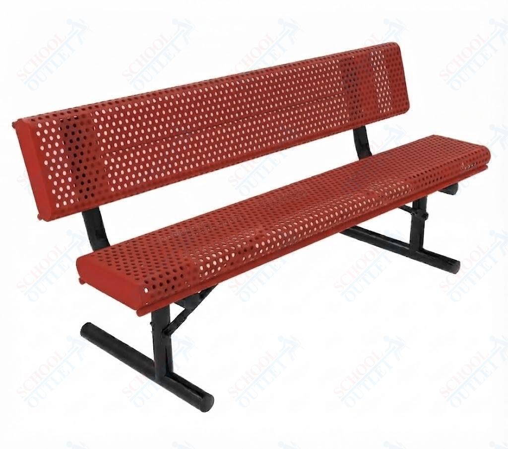MyTcoat - Rolled Edges Outdoor Portable Bench with Back 6' L (MYT-BRE06-18) - SchoolOutlet