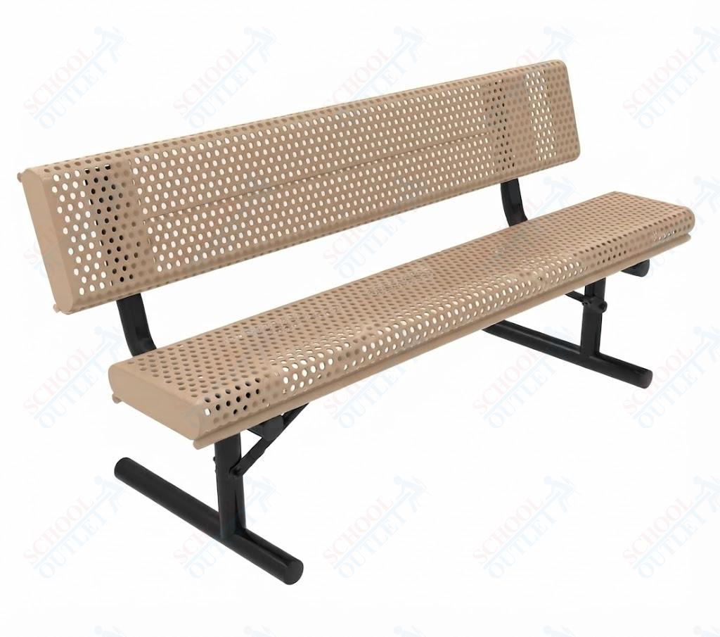 MyTcoat - Rolled Edges Outdoor Portable Bench with Back 6' L (MYT-BRE06-18) - SchoolOutlet