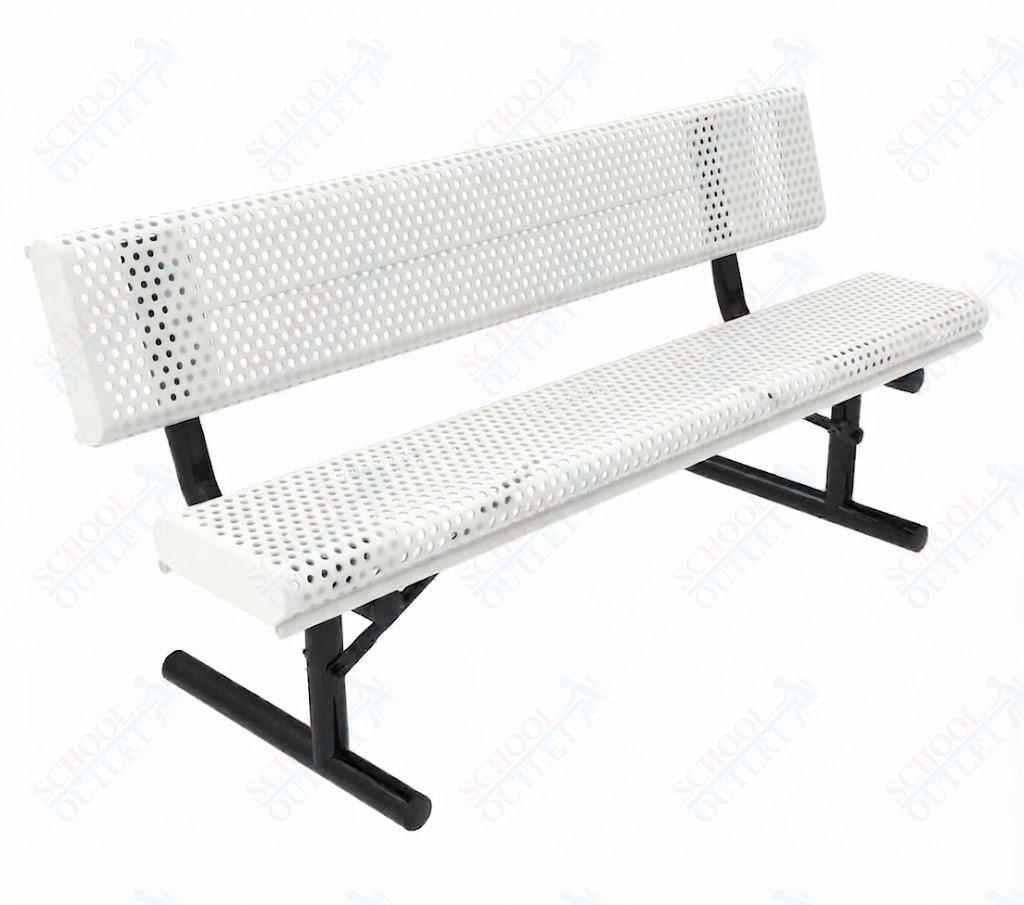MyTcoat - Rolled Edges Outdoor Portable Bench with Back 6' L (MYT-BRE06-18) - SchoolOutlet