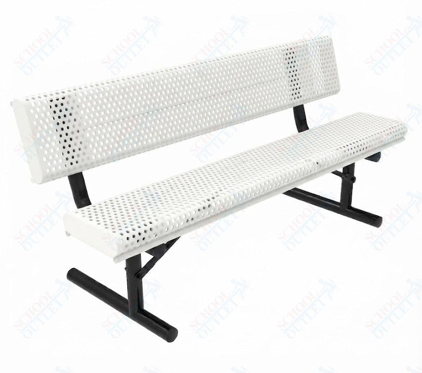 MyTcoat - Rolled Edges Outdoor Portable Bench with Back 6' L (MYT-BRE06-18) - SchoolOutlet