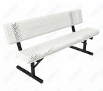 MyTcoat - Rolled Edges Outdoor Portable Bench with Back 6' L (MYT-BRE06-18) - SchoolOutlet
