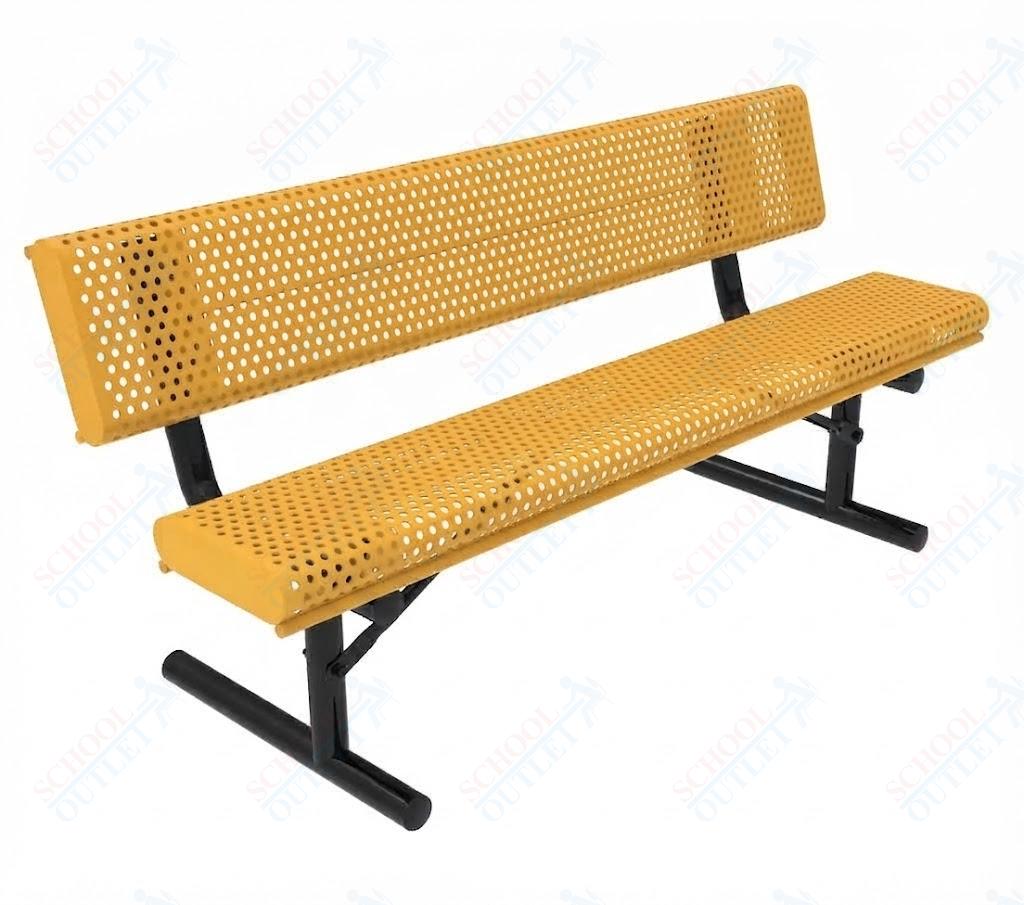 MyTcoat - Rolled Edges Outdoor Portable Bench with Back 6' L (MYT-BRE06-18) - SchoolOutlet