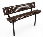 MyTcoat - Rolled Edges Outdoor Bench with Back 6' L - Inground Mount (MYT-BRE06-19) - SchoolOutlet