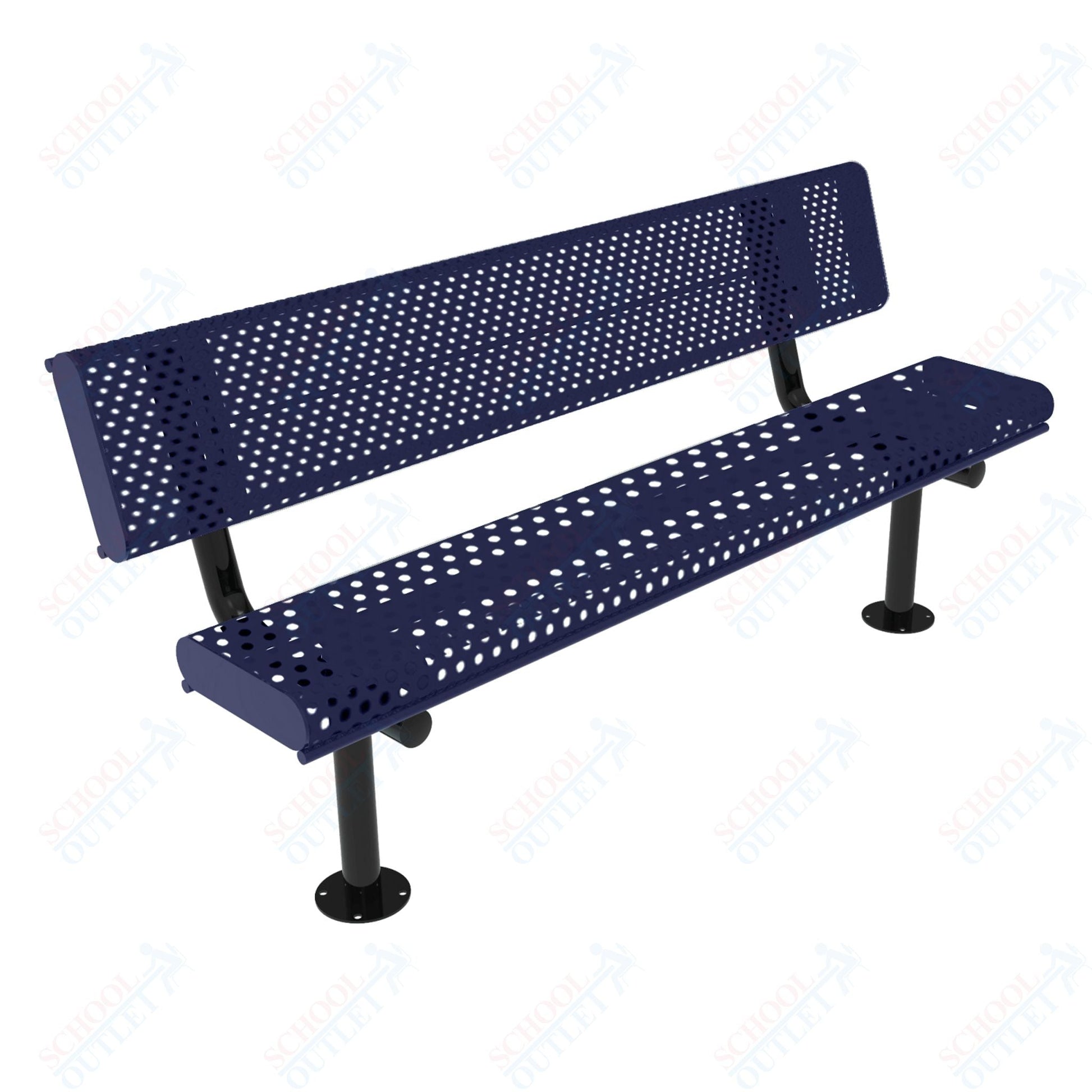 MyTcoat - Rolled Edges Outdoor Bench with Back 6' L - Surface Mount (MYT - BRE06 - 20) - SchoolOutlet