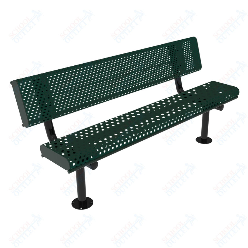 MyTcoat - Rolled Edges Outdoor Bench with Back 6' L - Surface Mount (MYT - BRE06 - 20) - SchoolOutlet