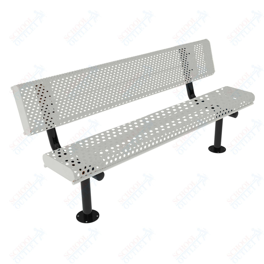 MyTcoat - Rolled Edges Outdoor Bench with Back 6' L - Surface Mount (MYT - BRE06 - 20) - SchoolOutlet