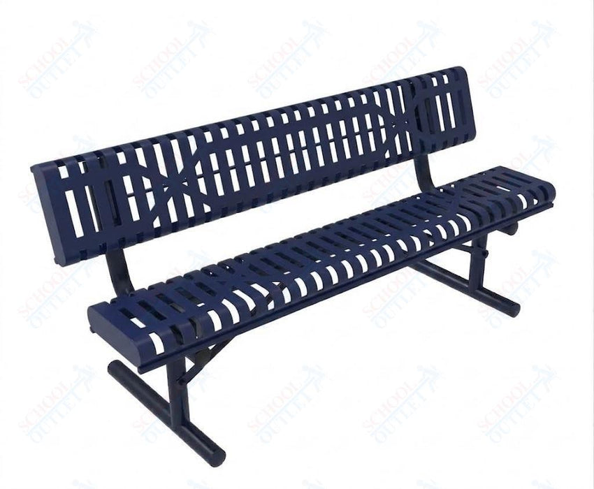 MyTcoat - Rolled Edges Outdoor Portable Bench with Back 6' L (MYT-BRE06-18) - SchoolOutlet