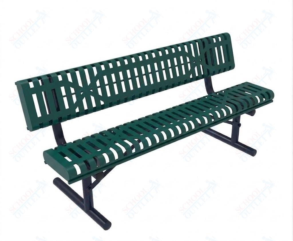 MyTcoat - Rolled Edges Outdoor Portable Bench with Back 6' L (MYT-BRE06-18) - SchoolOutlet