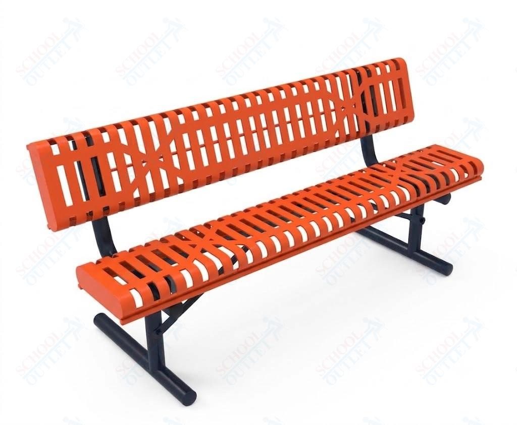 MyTcoat - Rolled Edges Outdoor Portable Bench with Back 6' L (MYT-BRE06-18) - SchoolOutlet