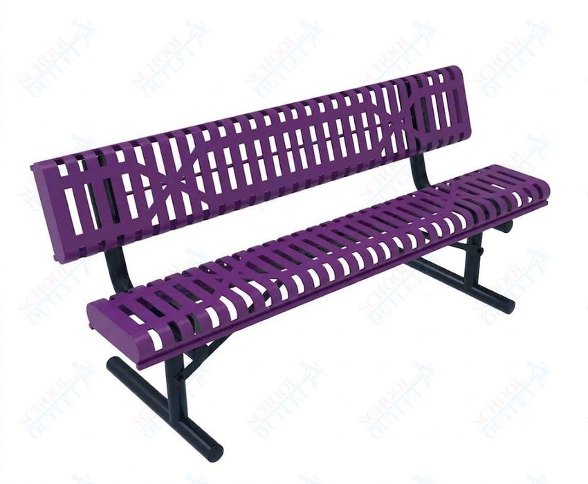 MyTcoat - Rolled Edges Outdoor Portable Bench with Back 6' L (MYT-BRE06-18) - SchoolOutlet