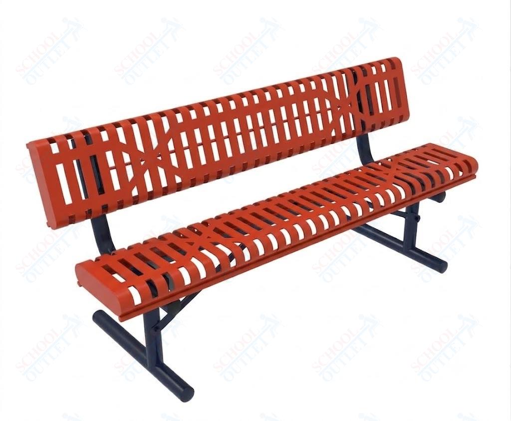 MyTcoat - Rolled Edges Outdoor Portable Bench with Back 6' L (MYT-BRE06-18) - SchoolOutlet