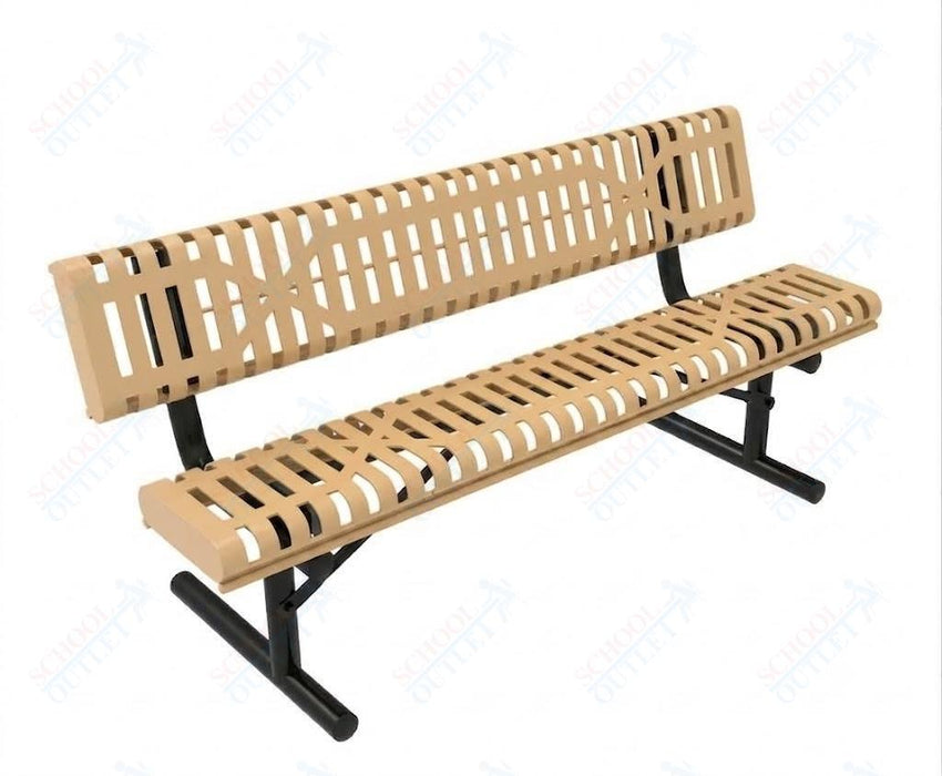MyTcoat - Rolled Edges Outdoor Portable Bench with Back 6' L (MYT-BRE06-18) - SchoolOutlet