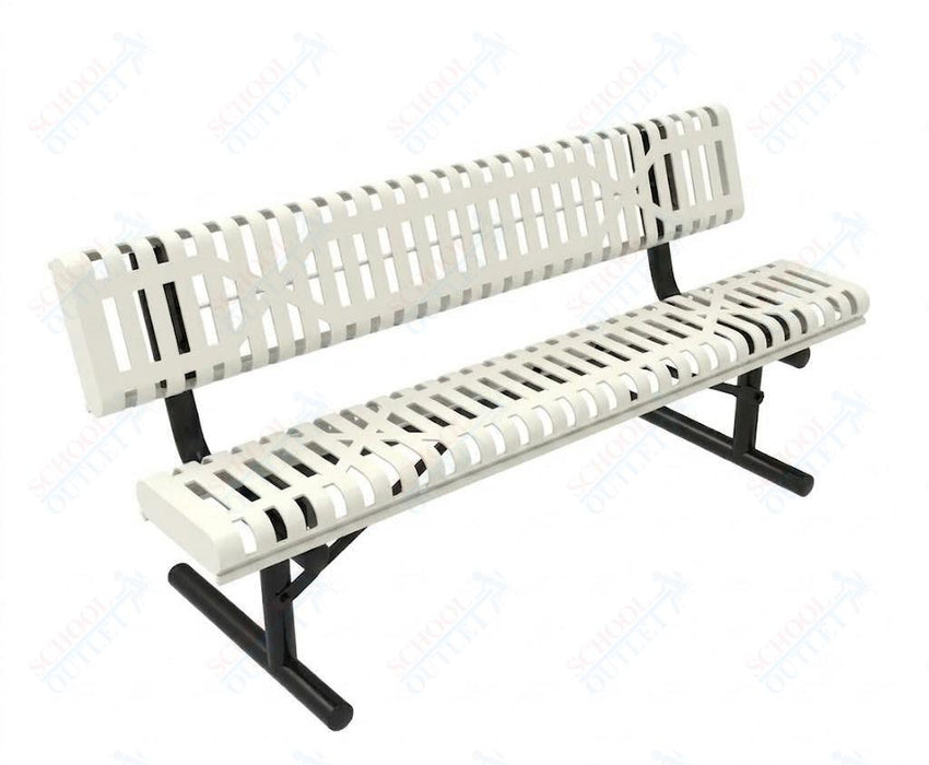 MyTcoat - Rolled Edges Outdoor Portable Bench with Back 6' L (MYT-BRE06-18) - SchoolOutlet