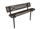 MyTcoat - Rolled Edges Outdoor Bench with Back 6' L - Inground Mount (MYT-BRE06-19) - SchoolOutlet