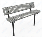 MyTcoat - Rolled Edges Outdoor Bench with Back 6' L - Inground Mount (MYT-BRE06-19) - SchoolOutlet