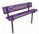 MyTcoat - Rolled Edges Outdoor Bench with Back 6' L - Inground Mount (MYT-BRE06-19) - SchoolOutlet