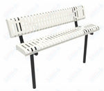 MyTcoat - Rolled Edges Outdoor Bench with Back 6' L - Inground Mount (MYT-BRE06-19) - SchoolOutlet