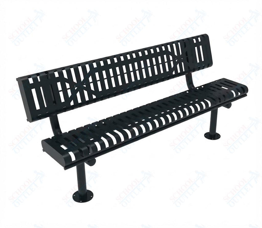 MyTcoat - Rolled Edges Outdoor Bench with Back 6' L - Surface Mount (MYT-BRE06-20) - SchoolOutlet