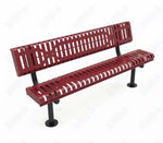 MyTcoat - Rolled Edges Outdoor Bench with Back 6' L - Surface Mount (MYT-BRE06-20) - SchoolOutlet