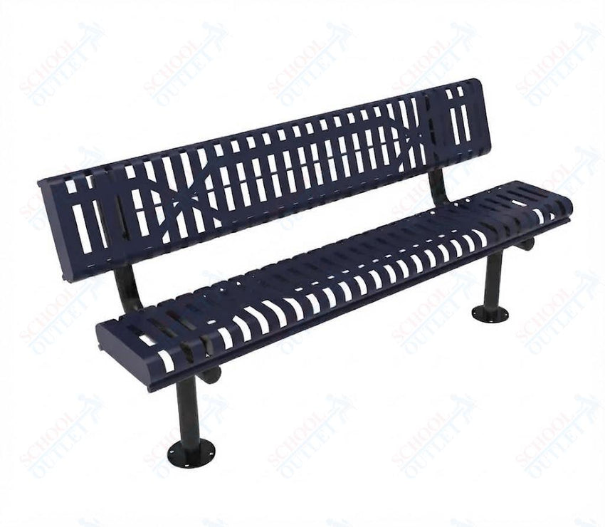 MyTcoat - Rolled Edges Outdoor Bench with Back 6' L - Surface Mount (MYT-BRE06-20) - SchoolOutlet
