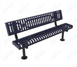 MyTcoat - Rolled Edges Outdoor Bench with Back 6' L - Surface Mount (MYT-BRE06-20) - SchoolOutlet