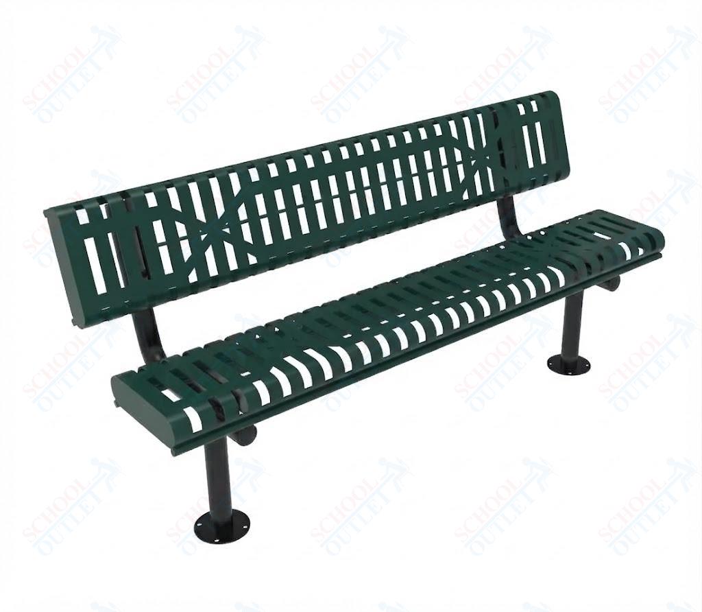 MyTcoat - Rolled Edges Outdoor Bench with Back 6' L - Surface Mount (MYT-BRE06-20) - SchoolOutlet