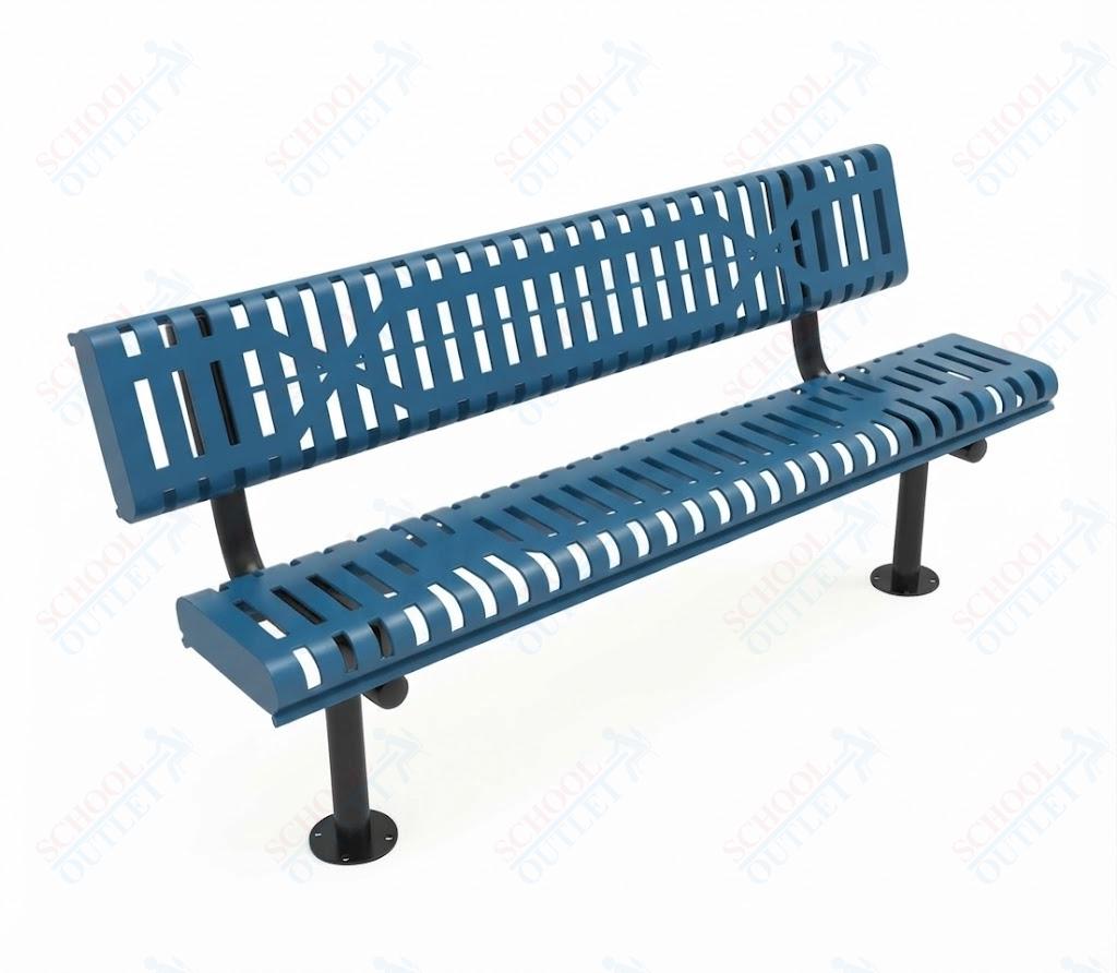 MyTcoat - Rolled Edges Outdoor Bench with Back 6' L - Surface Mount (MYT-BRE06-20) - SchoolOutlet