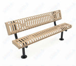 MyTcoat - Rolled Edges Outdoor Bench with Back 6' L - Surface Mount (MYT-BRE06-20) - SchoolOutlet