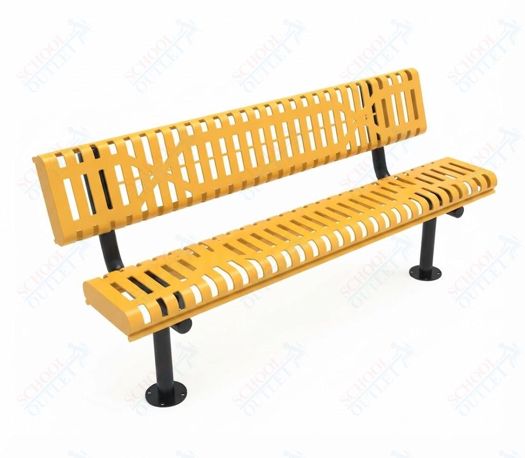 MyTcoat - Rolled Edges Outdoor Bench with Back 6' L - Surface Mount (MYT-BRE06-20) - SchoolOutlet