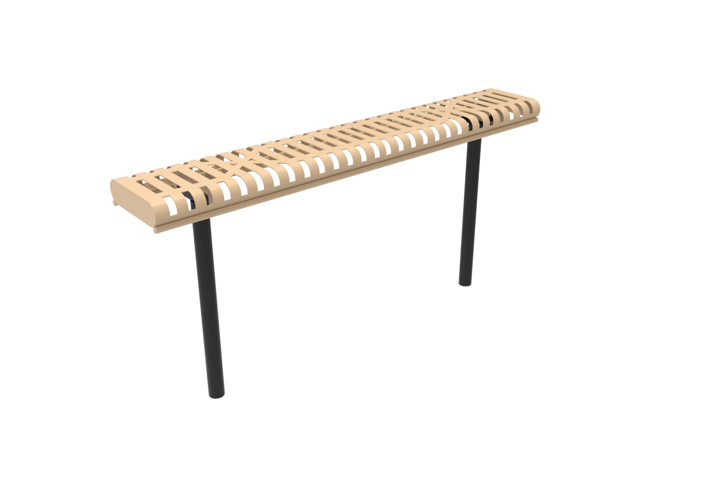 MyTcoat - Rolled Edges Outdoor Bench without Back 6' L - Inground Mount (MYT-BRE06-22) - SchoolOutlet