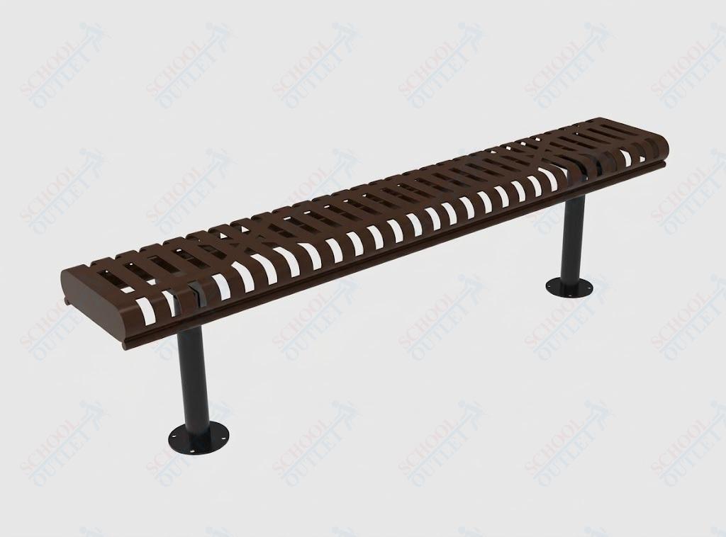 MyTcoat - Rolled Edges Outdoor Bench without Back 6' L - Surface Mount (MYT-BRE06-23) - SchoolOutlet