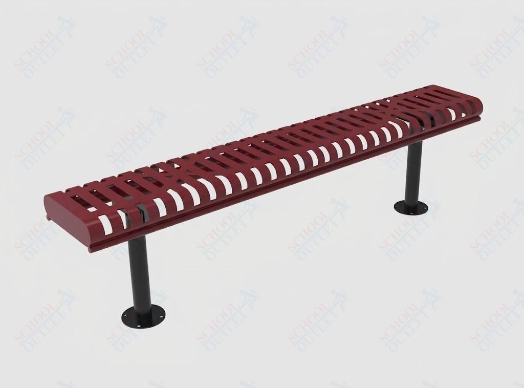 MyTcoat - Rolled Edges Outdoor Bench without Back 6' L - Surface Mount (MYT-BRE06-23) - SchoolOutlet