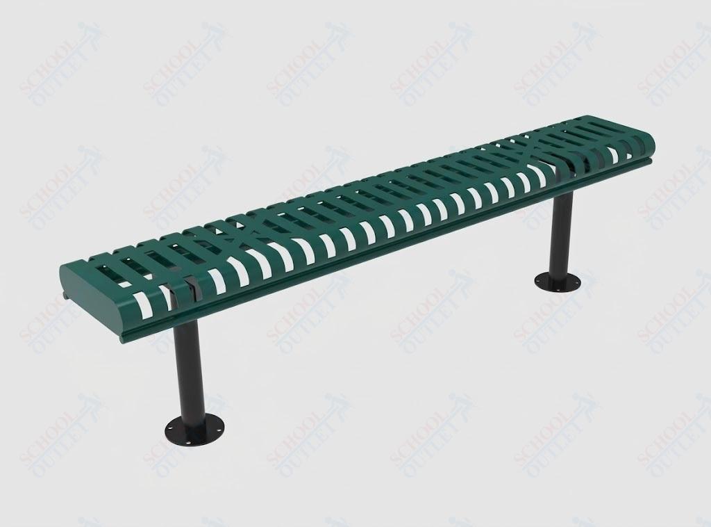 MyTcoat - Rolled Edges Outdoor Bench without Back 6' L - Surface Mount (MYT-BRE06-23) - SchoolOutlet