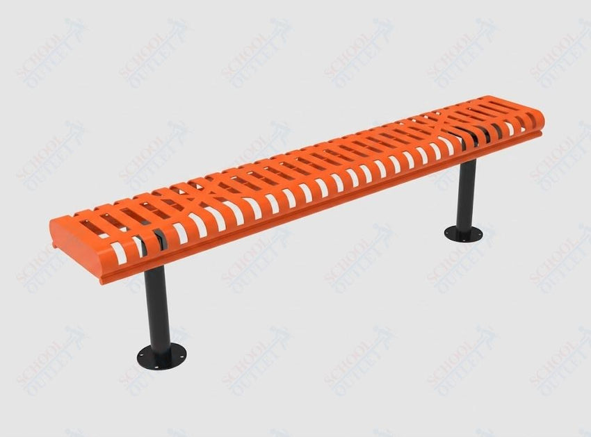 MyTcoat - Rolled Edges Outdoor Bench without Back 6' L - Surface Mount (MYT-BRE06-23) - SchoolOutlet