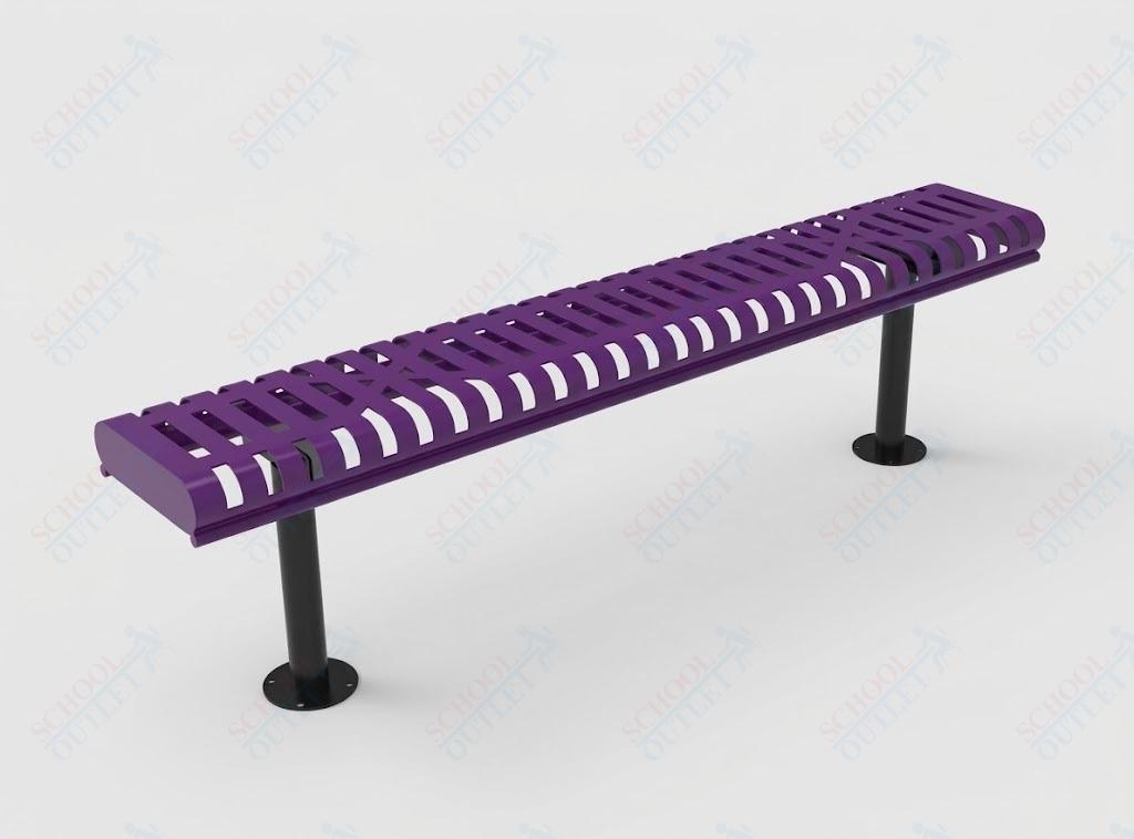 MyTcoat - Rolled Edges Outdoor Bench without Back 6' L - Surface Mount (MYT-BRE06-23) - SchoolOutlet