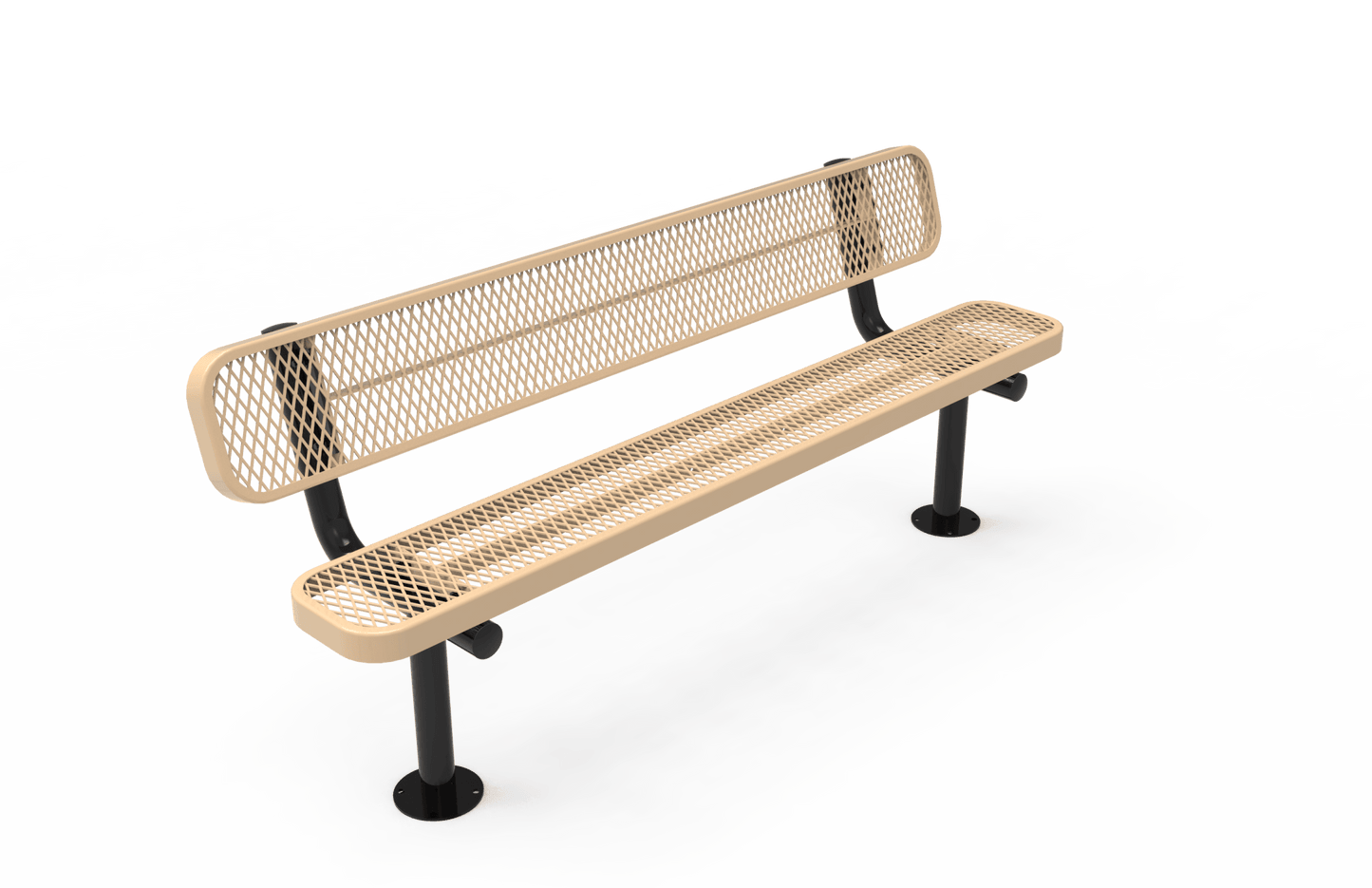 MyTcoat - Standard Outdoor Bench with Back - Surface Mount 4' L (MYT-BRT04-20) - SchoolOutlet
