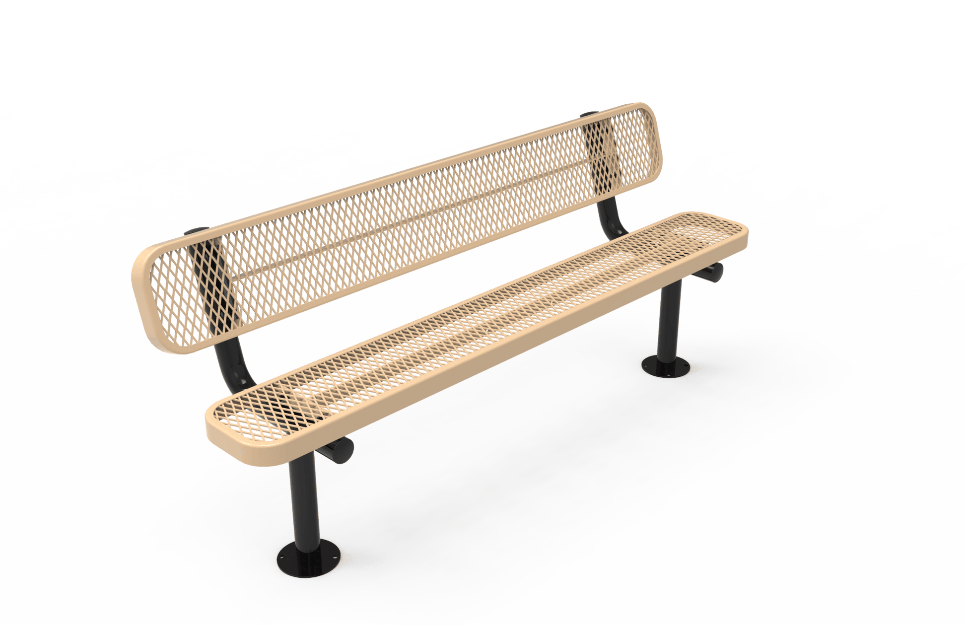 MyTcoat - Standard Outdoor Bench with Back - Surface Mount 4' L (MYT-BRT04-20) - SchoolOutlet