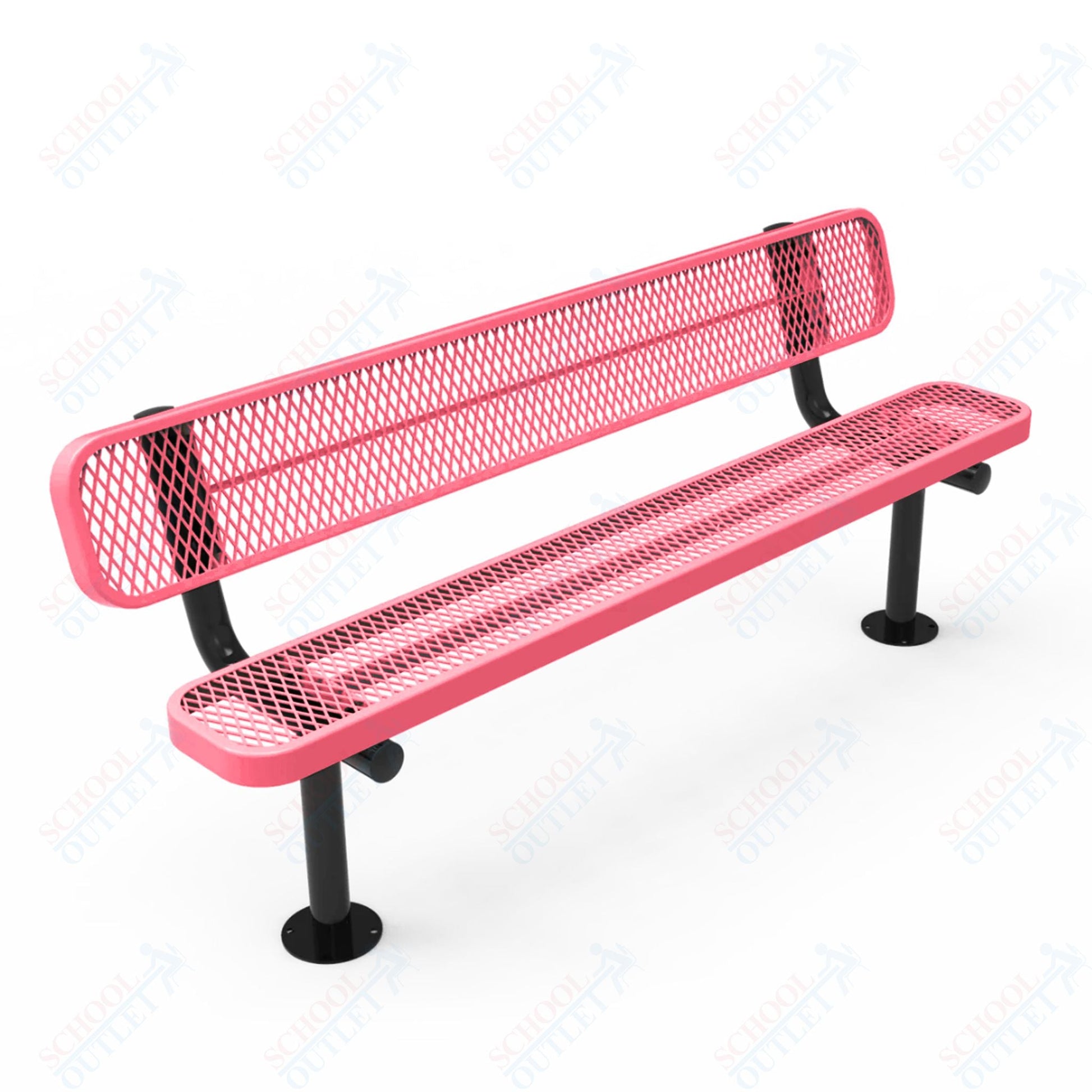 MyTcoat - Standard Outdoor Bench with Back - Surface Mount 4' L (MYT - BRT04 - 20) - SchoolOutlet