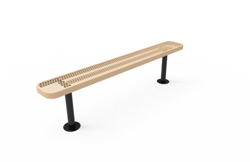 MyTcoat - Standard Outdoor Bench with Back - Surface Mount 6' L (MYT-BRT06-23) - SchoolOutlet