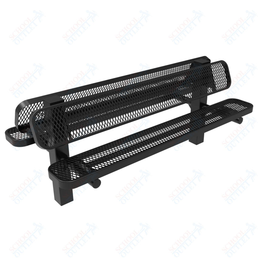 MyTcoat - Double Pedstal Outdoor Bench with Back - Inground Mount 6' L (MYT - BRT06 - 61 - 002) - SchoolOutlet