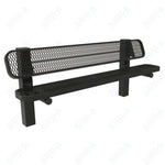MyTcoat - Single Pedestal Outdoor Bench with Back - Inground Mount 6' L (MYT - BRT06 - 61) - SchoolOutlet