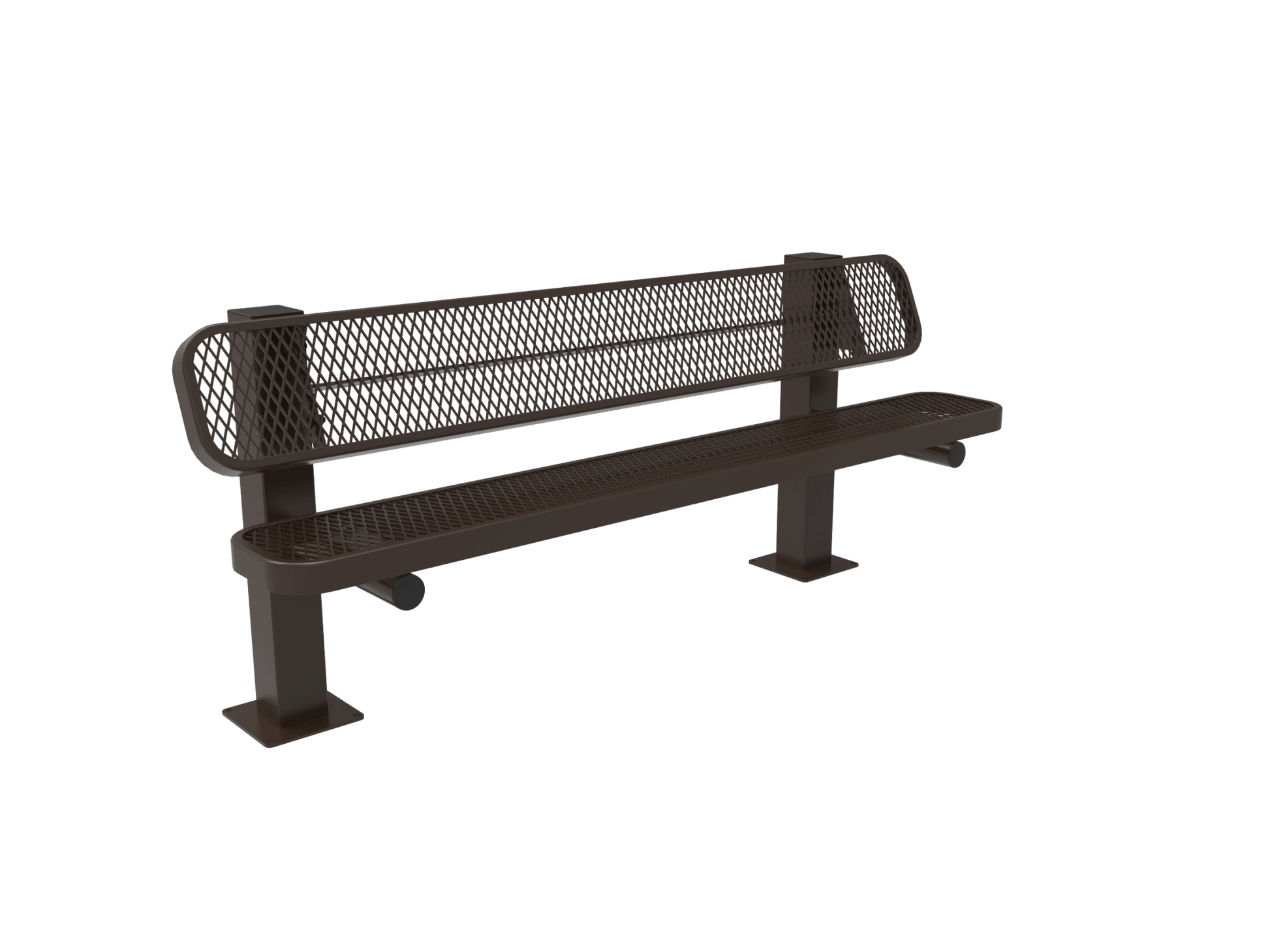 MyTcoat - Single Pedstal Outdoor Bench with Back - Surface Mount 6' L (MYT-BRT06-62) - SchoolOutlet