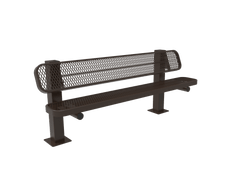 MyTcoat - Single Pedstal Outdoor Bench with Back - Surface Mount 6' L (MYT-BRT06-62)
