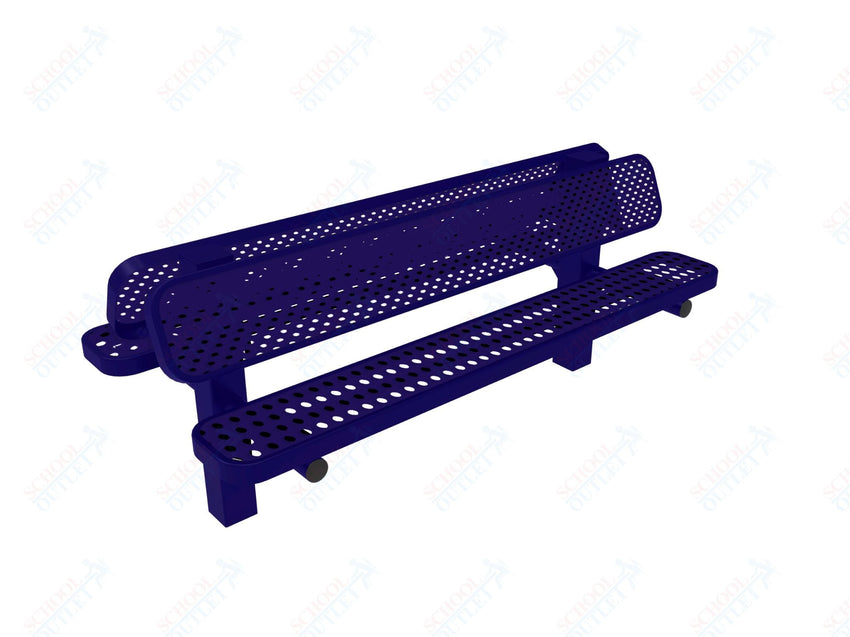 MyTcoat - Double Pedstal Outdoor Bench with Back - Inground Mount 6' L (MYT - BRT06 - 61 - 002) - SchoolOutlet