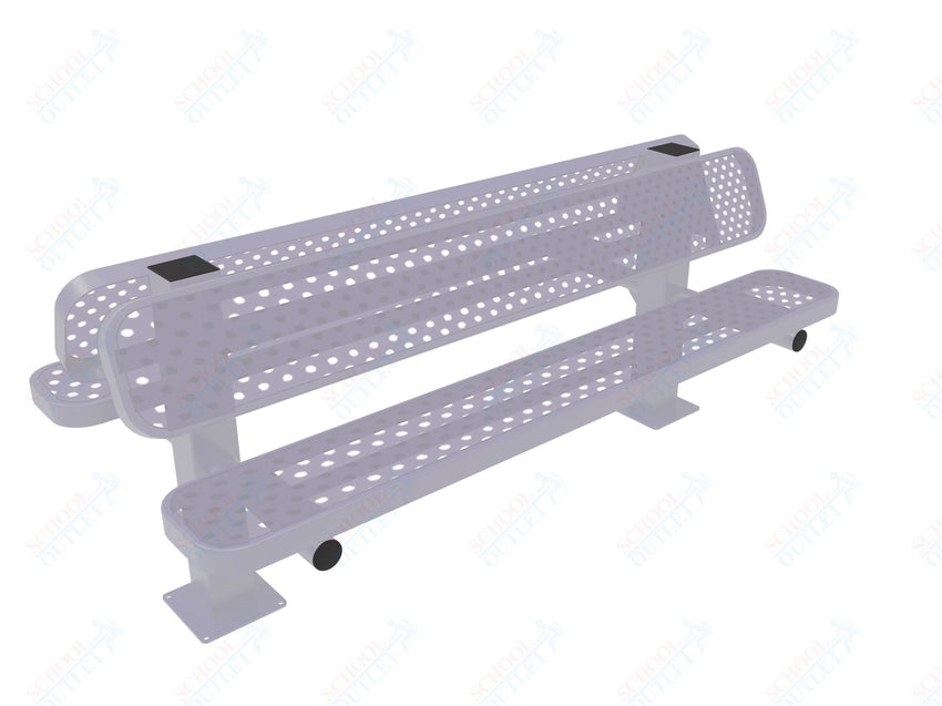 MyTcoat - Double Pedstal Outdoor Bench with Back - Surface Mount 6' L (MYT - BRT06 - 62 - 002) - SchoolOutlet