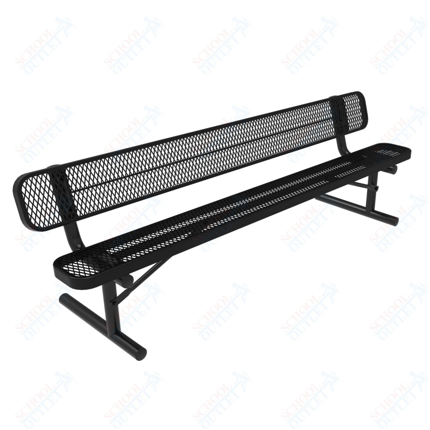 MyTcoat - Standard Portable Outdoor Bench with Back 8' L (MYT - BRT08 - 18) - SchoolOutlet